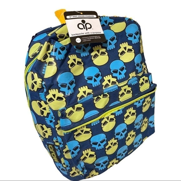 Mojo Glow In The Dark Skulls Tablet Backpack NWT - Picture 1 of 8